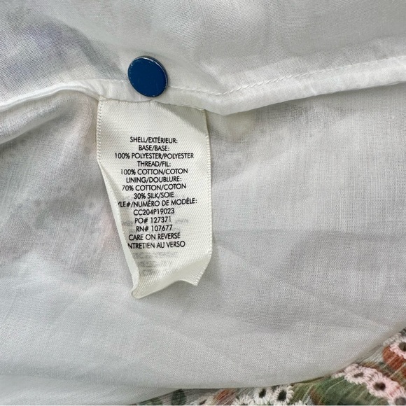 Alice & Olivia Rowa Floral Embroidered Tiered Puff-Sleeve Top Sz LG - Picture 9 of 9